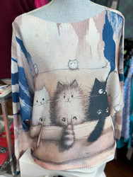 Sweater Lightweight 3 Cats Kittens ONE Size
