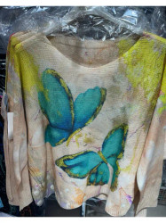 ARRIVING SOON Sweater Lightweight Turquoise Teal Butterflies
