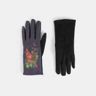 Gloves Touchscreen Cardinals Pinecones 
