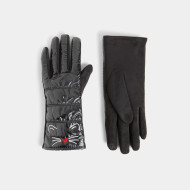 Gloves Winter Touchscreen Puffer Cat Face Black