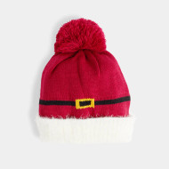 Beanie Winter Santa Christmas Red Black Belt Hat