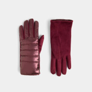 Gloves Winter Puffer Touchscreen Wine Red