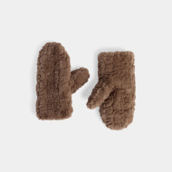 Mittens Sherpa Teddy Bear Brown 