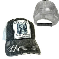 Baseball Trucker Cap Don’t Be A Lady Be A Legend Stevie Nicks Grey Herringbone
