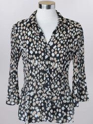 Keren Hart Button Up Top Black Brown