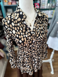 Keren Hart Button Up Top Black Brown