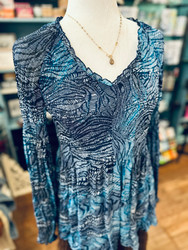 Keren Hart Blouse Top Navy Blues 