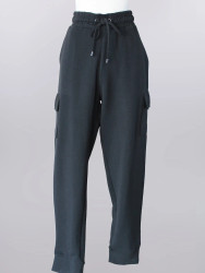 Keren Hart Plus Size Tie Waist Cargo Pants Black