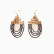 Earrings Beaded Glass Pyramid 