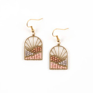 Earrings Beaded Glass Sunrise Rose Good