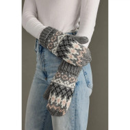 Mittens Fleece Lined Blush Grey Ivory By Panache