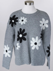 Sweater Daisy Black Grey by Keren Hart