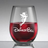 Glass Wine Beverage Drink Stemless Drinkerbell
