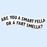 Sticker Funny Are You A Smart Fella Or A Fart Smella 