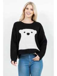Sweater Black White Polar Bear Fall Winter Fashion