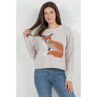 Sweater Grey Cozy Fox