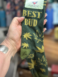 Socks Funny Best Bud 420 Weed Pot Mary Jane Cannabis Green