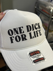 Baseball Trucker Cap One Dick For Life Wedding Bridal Hat Bachelorette White 