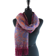 Scarf Winter Soft Merlot Wine Purple w/ Fringe