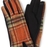 Gloves Texting Driving Plaid Orange 