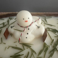 Candle Soy Dough Bowl Melting Snowman Frosted Sugar Plum Scent