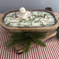 Candle Soy Dough Bowl Melting Snowman Sugar Cookie Scent Holiday Christmas