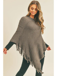Poncho Soft Cozy Fall Winter Grey