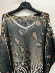 Sweater Lightweight Olive Leopard