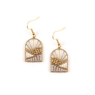 Earrings Beaded Taupe Sunset Window Sunrise