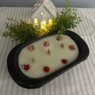 Candle Soy Dough Bowl Cranberry Apple Marmalade Gift