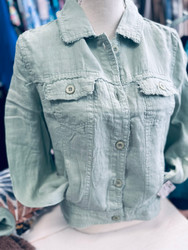 Jacket LuLu B Linen 2 Inner Pockets Sage Green
