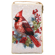 Purse Club Evening Handbag Cardinal Winter Holiday Sequins