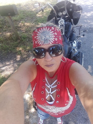 Bandana, Skull Sugar Metal Centerpiece Red