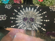 Bandana, Skull Sugar Metal Centerpiece Black & Purple FREE SHIPPING