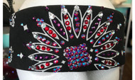 Bandana, Jewel Tones AB Siam THIN Forehead FREE SHIPPING