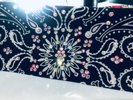 Bandana, Burst with Iridescent  Reds FREE SHIPPING