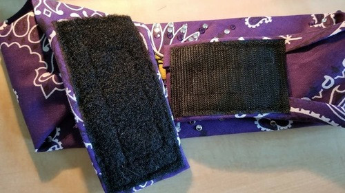 Sample picture of our No Knot backside hook and loop closure option, you will let verge way it fits and feels