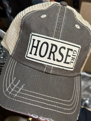 Baseball Trucker Cap, Horse Girl Distressed Brown 