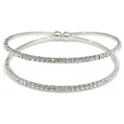 Bracelet, Rhinestone 2-Strand Silver