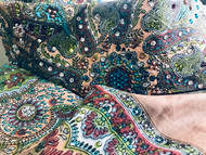 Scarf, 39”x40” Tan Greens FREE SHIPPING