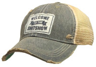 Baseball Trucker Cap, Welcome To The Shit Show Vintage Black