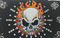 Bandana, Skull with orange flames on a black bandana, Swarovski crystals, Go Brazen has a wide variety of  rhinestone bandanas.  Shop on line at Go Brazen or swing on by the store in Red Wing, Minnesota