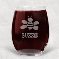Glass, Wine Xtra Large 21oz Buzzed Bee