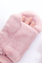Mittens, Convertible Fleece Lined Faux Fur CC Rose