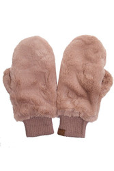 Mittens Faux Fur Fold Over Finger Access CC Mocha