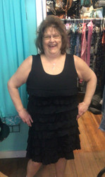 Dress, Sleeveless Ruffle Cha Cha Black SPF50 Coolant Fabric LuLu B 
