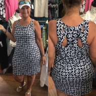 Dress, Sleeveless Sexy Navy Tahitian Coolant Fabric LuLu B 
