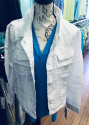 Jacket, Linen 2 Inside Pockets & Two Outer White LuLu B 