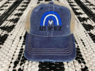 Baseball Trucker Cap, Police  Back The Blue USA Made