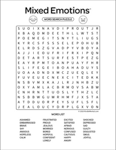 Mixed Emotions Word Search Puzzle - Downloadable Worksheet